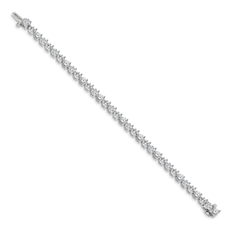 14k White Gold Complete 10.2 carat Round VS Diamond 3-prong 7 inch Tennis Bracelet