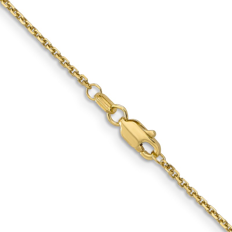 14K 26 inch 1.4mm Diamond-cut Round Open Link Cable with Lobster Clasp Chain