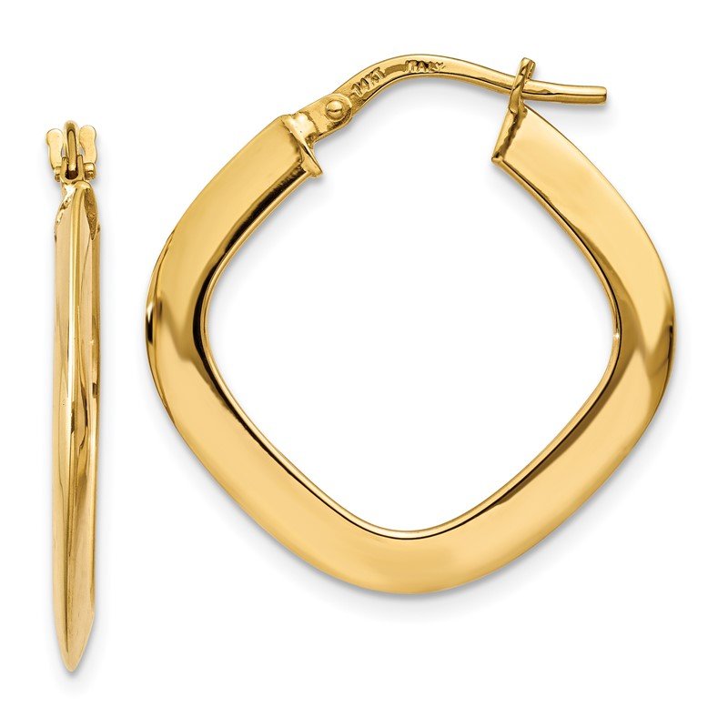 14K Tapered Square Hoop Earrings
