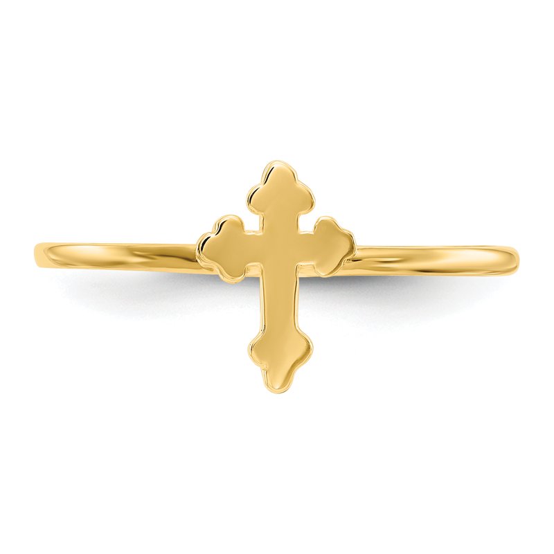 14k Polished Cross Ring