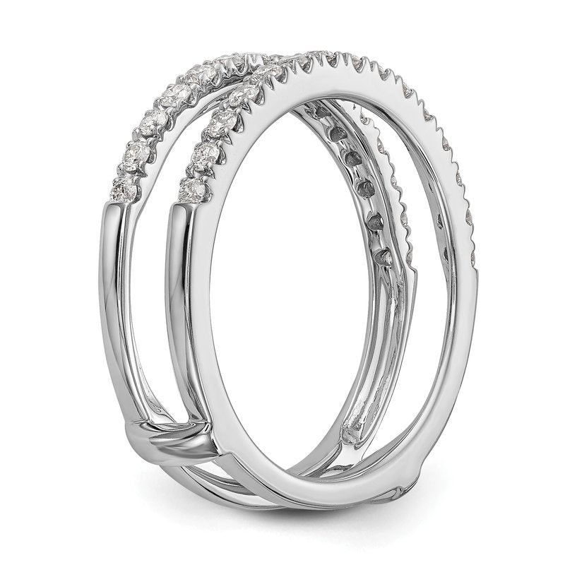 14K White Gold 1/2 carat Lab Grown Diamond VS+ F+ Complete Ring Guard