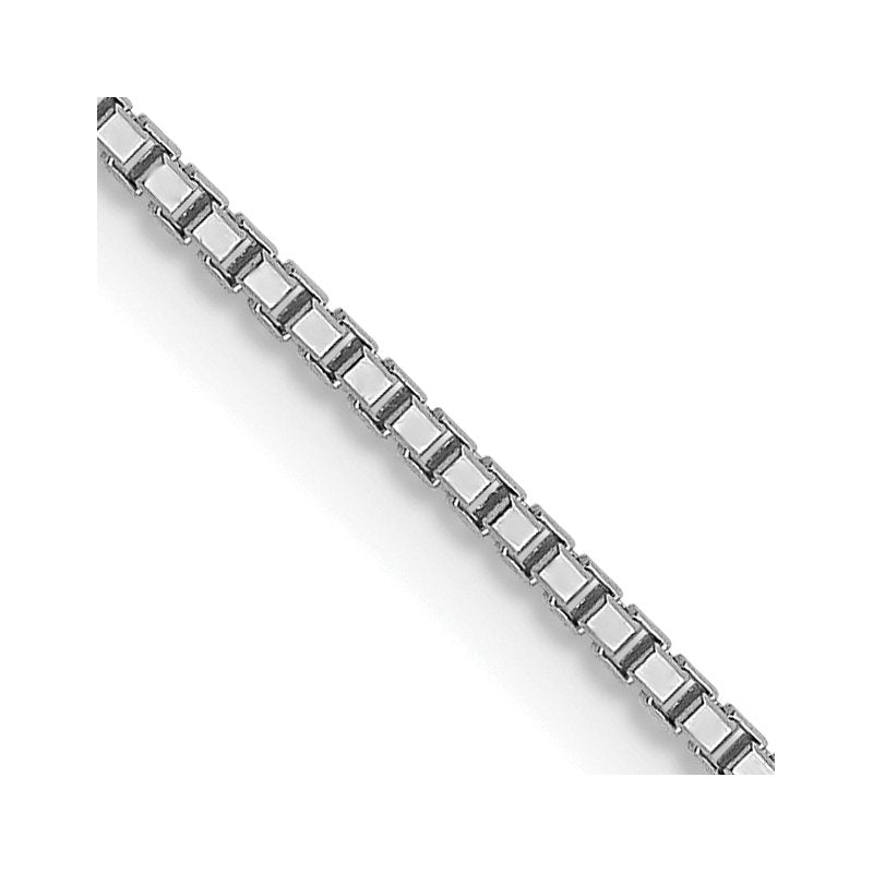 14K White Gold 1mm Sparkle Octagonal Box Chain
