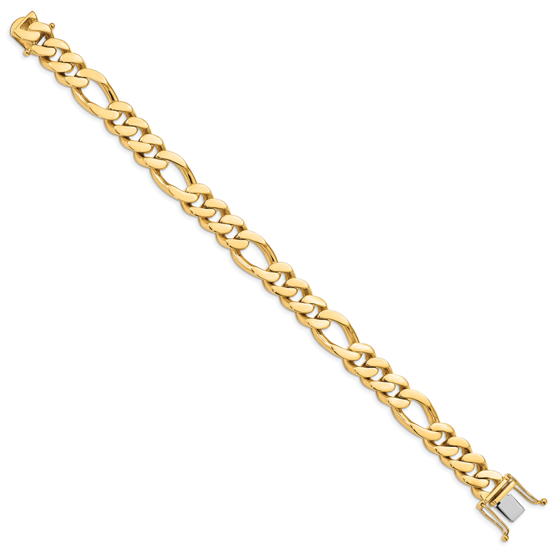 14K 20 inch 11.8mm  Hand Polished Figaro Link with Box Catch Chain