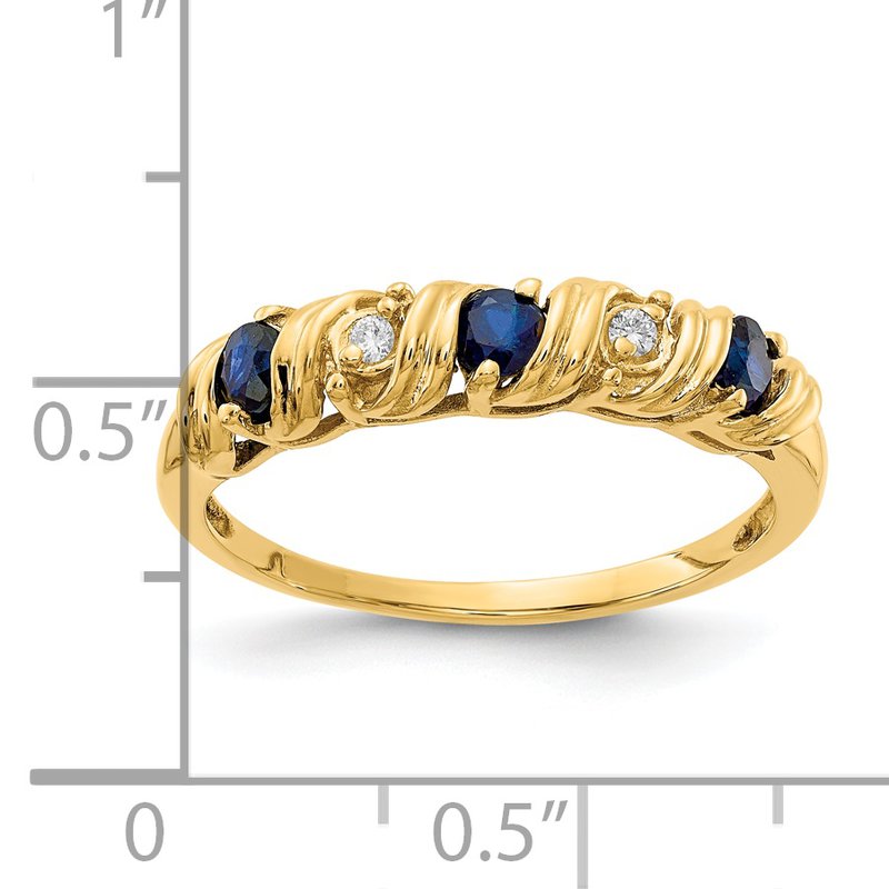 14k 2.75mm Sapphire VS Diamond ring