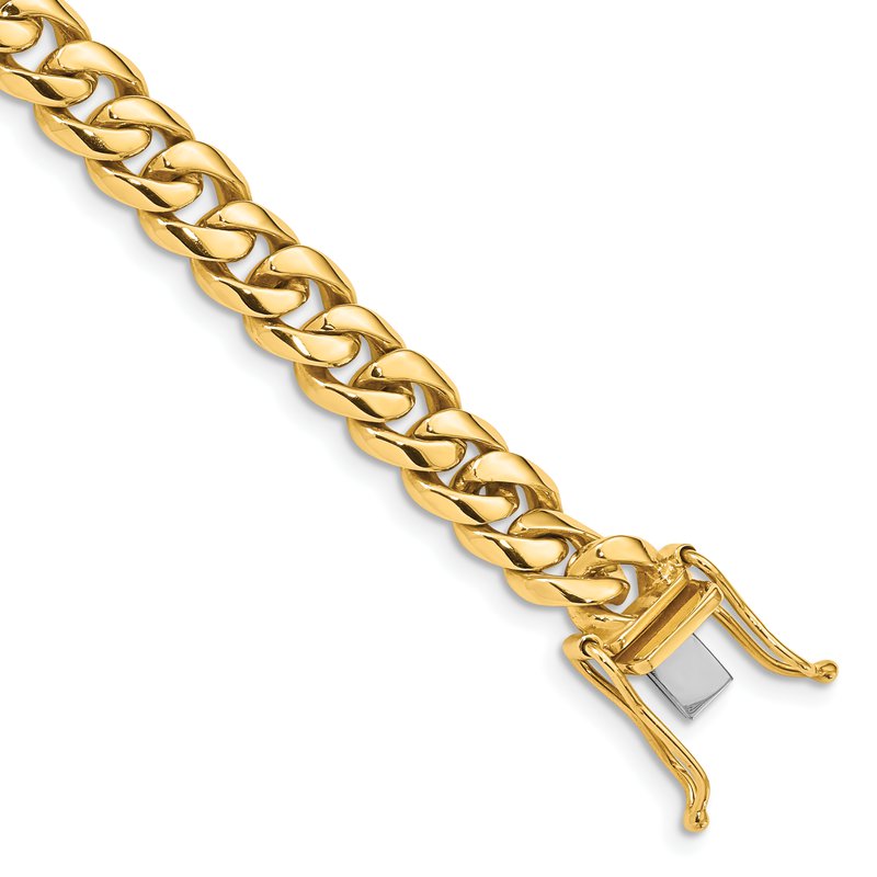 14K 20 inch 7.25mm Hand Polished Rounded Curb Link with Box Catch Clasp Chain