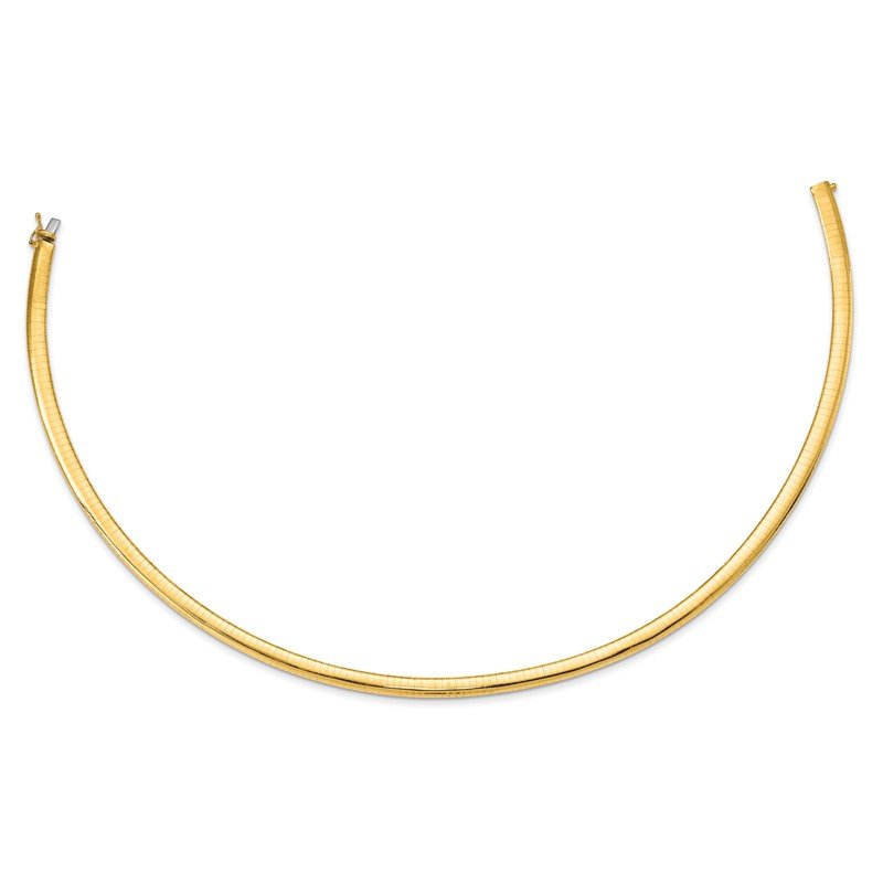 14k Polished 6mm Lightweight 16 inch Domed Omega Necklace