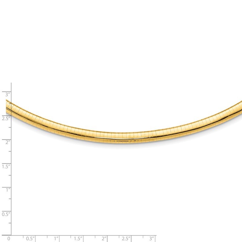14k Polished 6mm Lightweight 16 inch Domed Omega Necklace