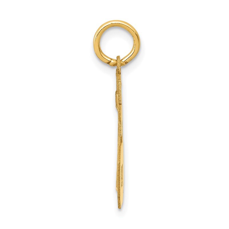 14k Small Satin Number 76 Charm