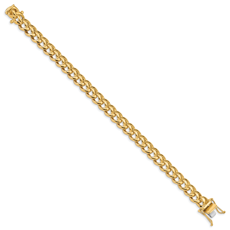 14K 20 inch 8.6mm Hand Polished Fancy Link with Box Catch Clasp Chain