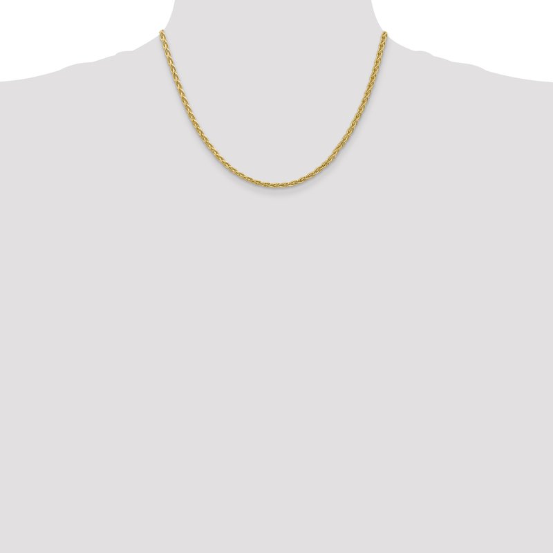 14k 16 inch 3mm Parisian Wheat with Lobster Clasp Chain