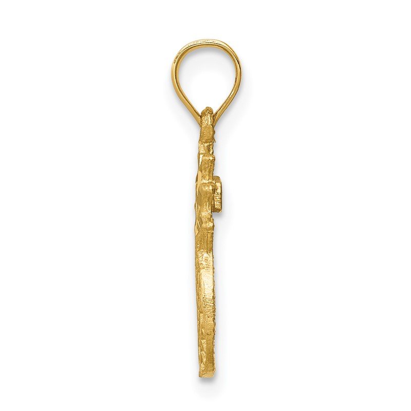 14K Brushed and Diamond-cut Pineapple Pendant