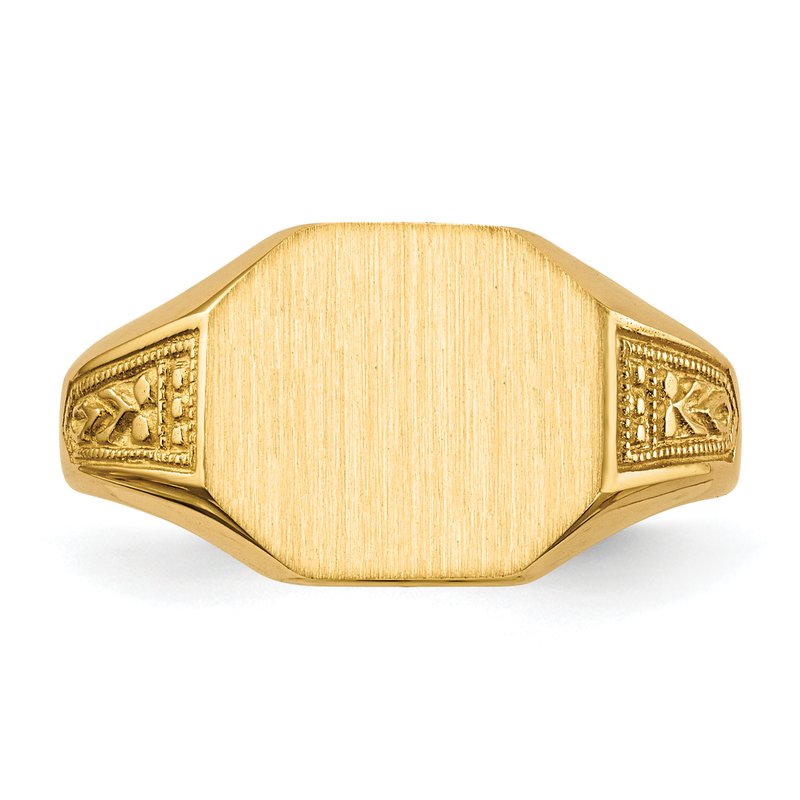 14k 11.0x9.0mm Open Back Signet Ring
