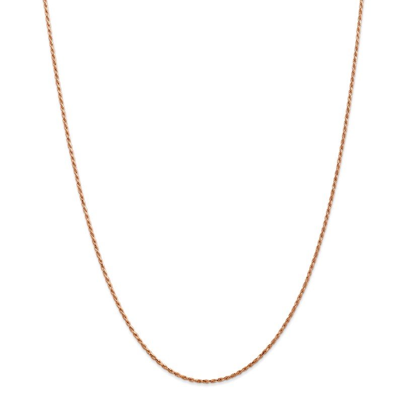 14K Rose Gold 10 inch 1.5mm Diamond-cut Man Made Rope with Lobster Clasp Anklet
