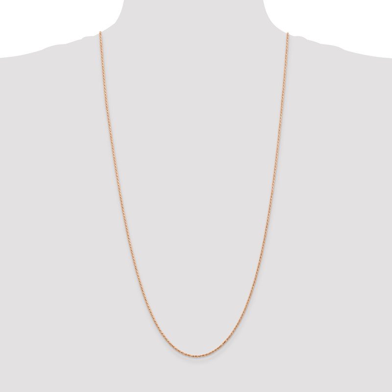 14K Rose Gold 10 inch 1.5mm Diamond-cut Man Made Rope with Lobster Clasp Anklet