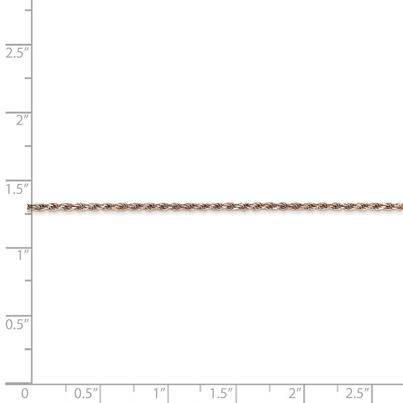 14K Rose Gold 10 inch 1.5mm Diamond-cut Man Made Rope with Lobster Clasp Anklet