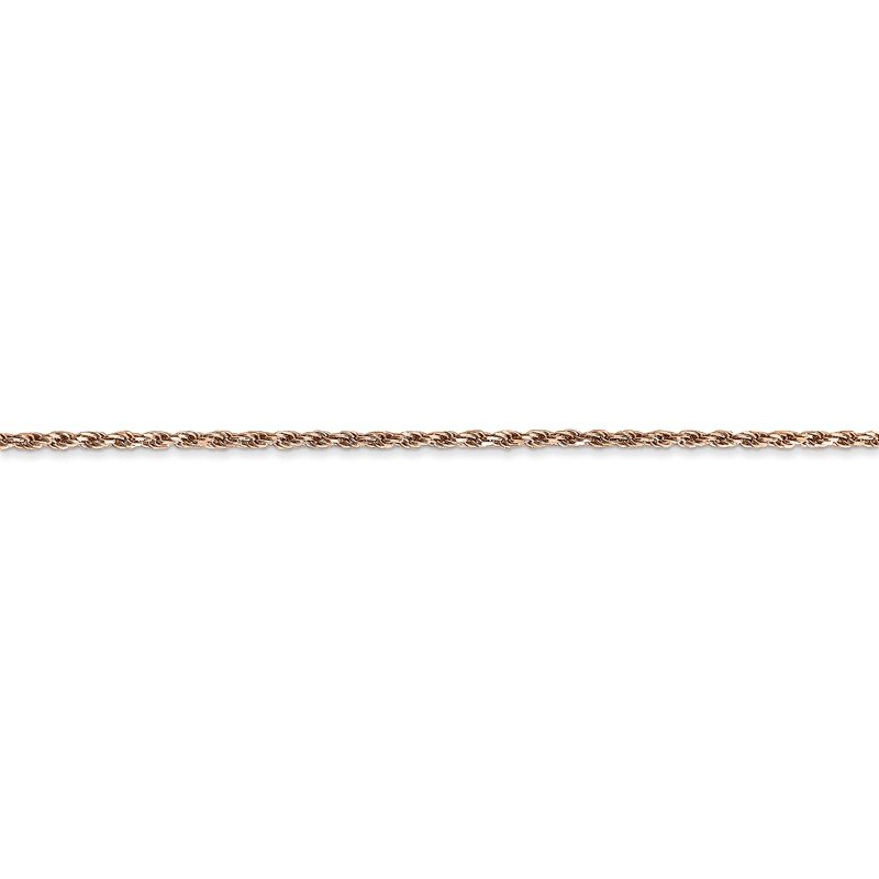 14K Rose Gold 10 inch 1.5mm Diamond-cut Man Made Rope with Lobster Clasp Anklet