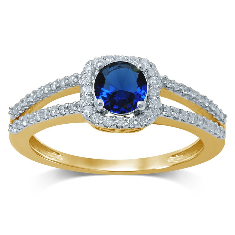 14K Diamond  Sapphire  Ring