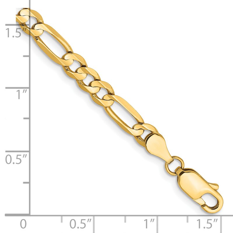 14K 26 inch 4.5mm Concave Open Figaro with Lobster Clasp Chain