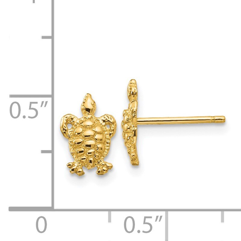 14K Mini Turtle Post Earrings