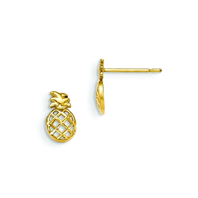 14k Madi K D/C Children's Pineapple Post Earrings