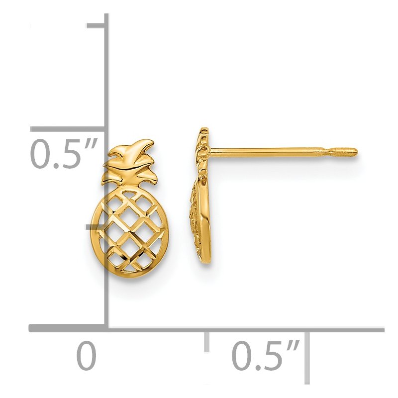 14k Madi K D/C Children's Pineapple Post Earrings