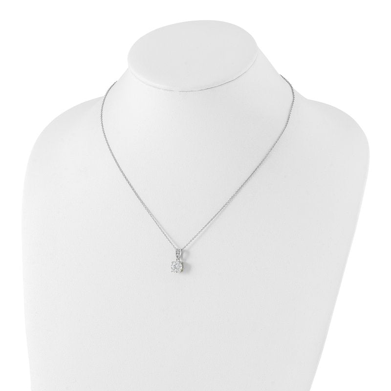 Sterling Silver Rhodium-plated with Gold-plated Accent Brilliant-cut 8mm CZ XO Gallery 18 Inch Necklace