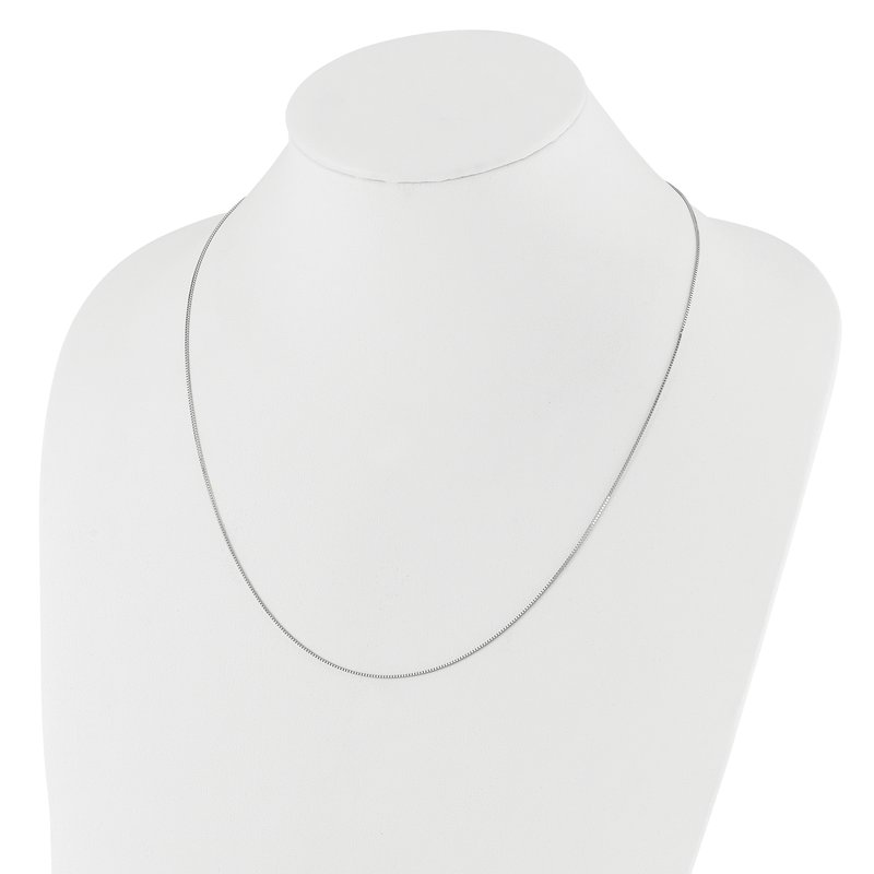 14K White Gold Adjustable .8mm Box Chain