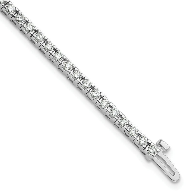 14k White Gold Complete 2.17 carat Round VS Diamond 4-prong 7 inch Tennis Bracelet