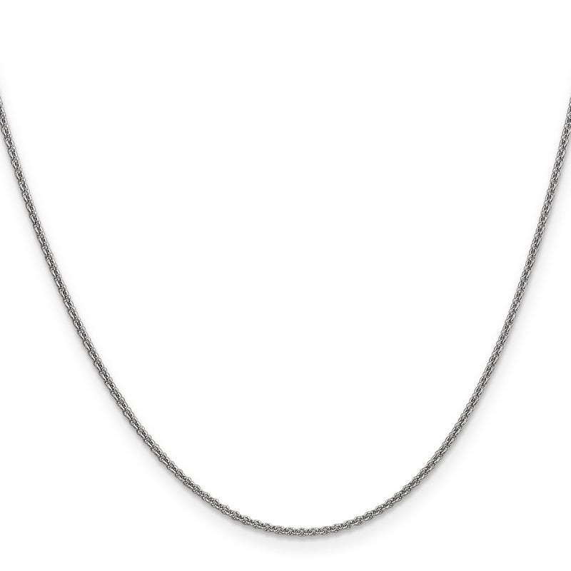 14K White Gold 10 inch 1.4mm Round Open Link Cable with Lobster Clasp Anklet