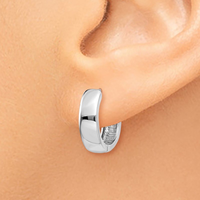 14k White Gold Hinged Earrings