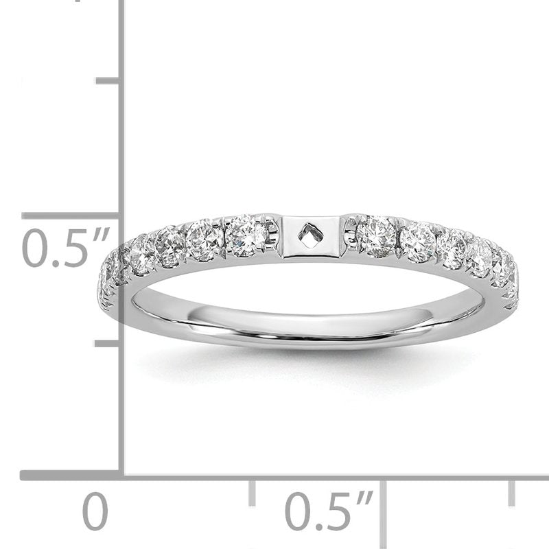 14K White Gold 1/2 carat Lab Grown Diamond VS+ F+ Semi-Mount Peg Set Engagement Ring