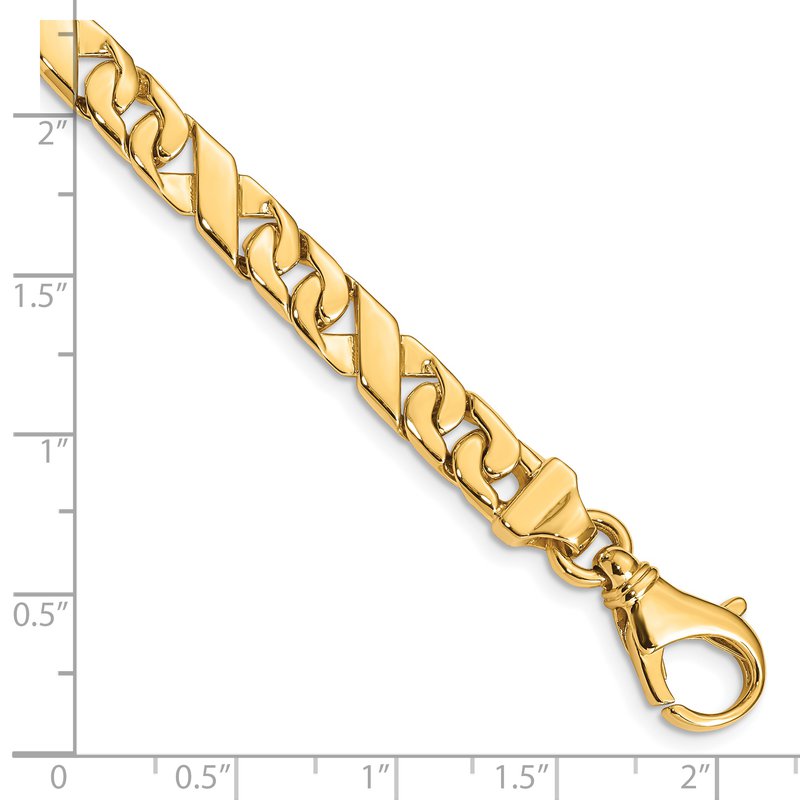 14K 18 inch 6.7mm Hand Polished Fancy Link with Fancy Lobster Clasp Chain