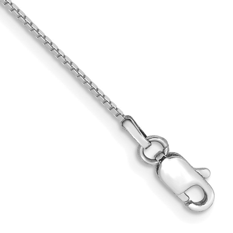 14K White Gold 26 inch .9mm Box with Lobster Clasp Chain