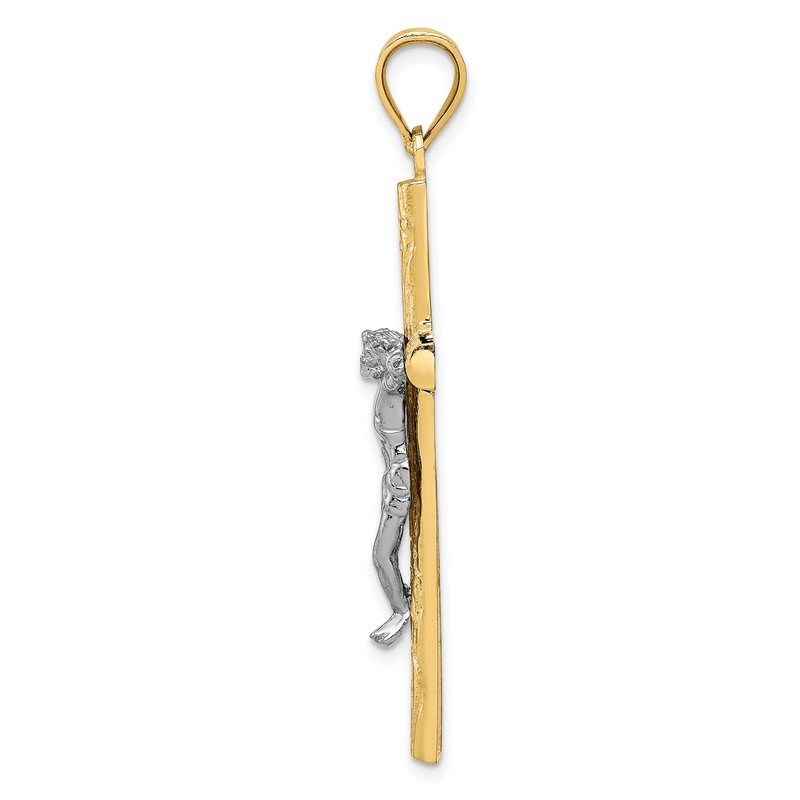 14k Two-tone Crucifix Pendant