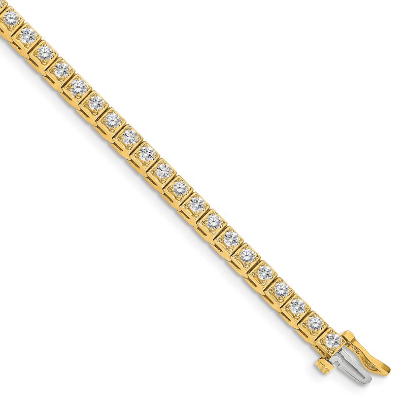 14k Complete 1.75 carat Round A Diamond 4-prong 7 inch Tennis Bracelet