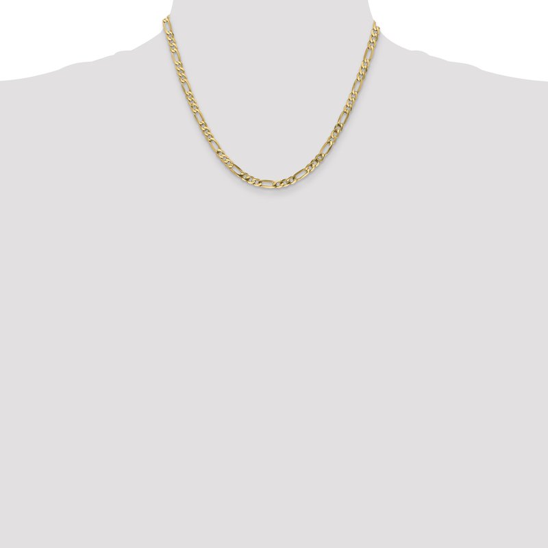 14K 26 inch 4.75mm Flat Figaro with Lobster Clasp Chain