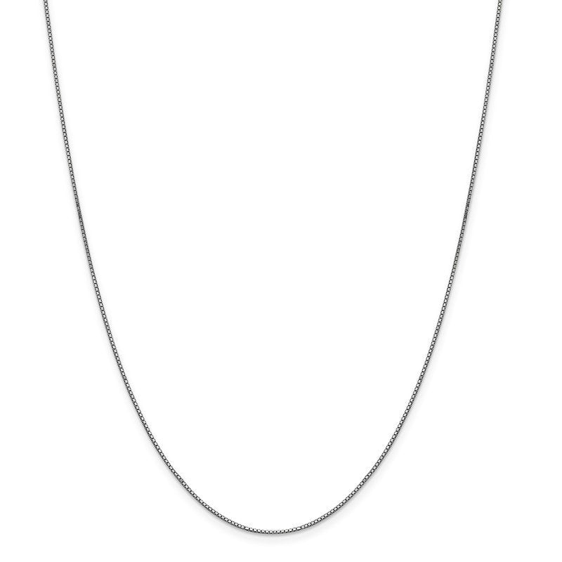 14K White Gold 26 inch .9mm Box with Lobster Clasp Chain