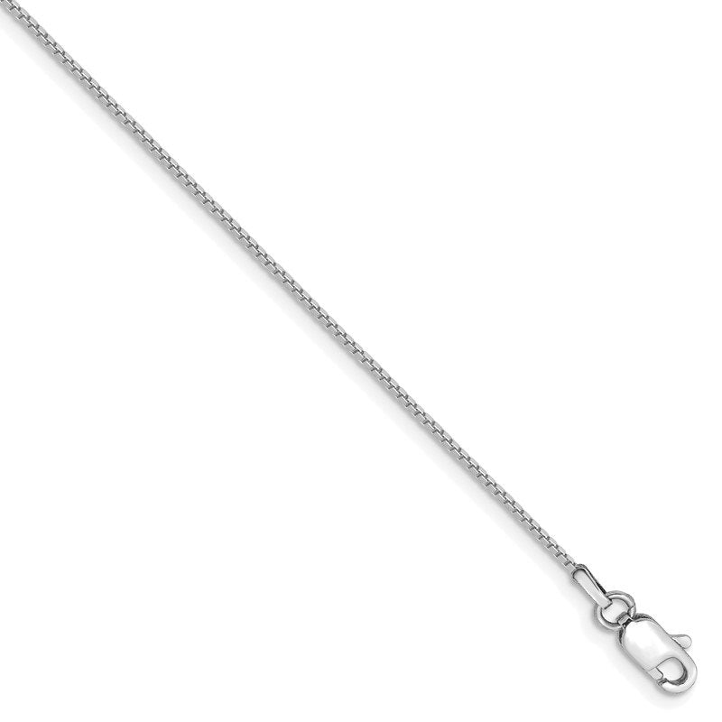 14K White Gold 26 inch .9mm Box with Lobster Clasp Chain
