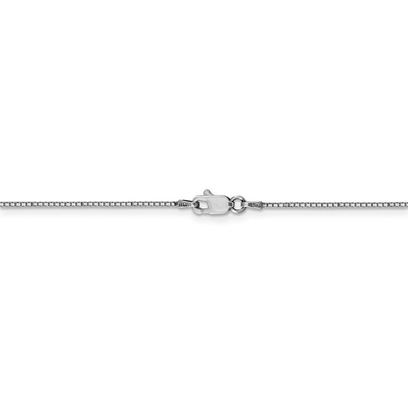 14K White Gold 26 inch .9mm Box with Lobster Clasp Chain