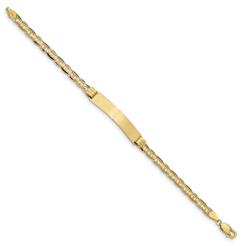 14k Polished Solid Chain/Solid Plate Anchor Link 33.5x7mm Plate 7 inch ID Bracelet