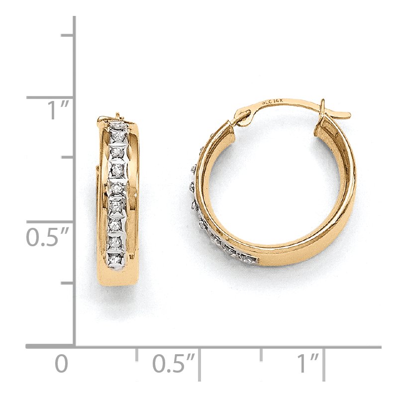 14k Diamond Fascination Round Hoop Earrings