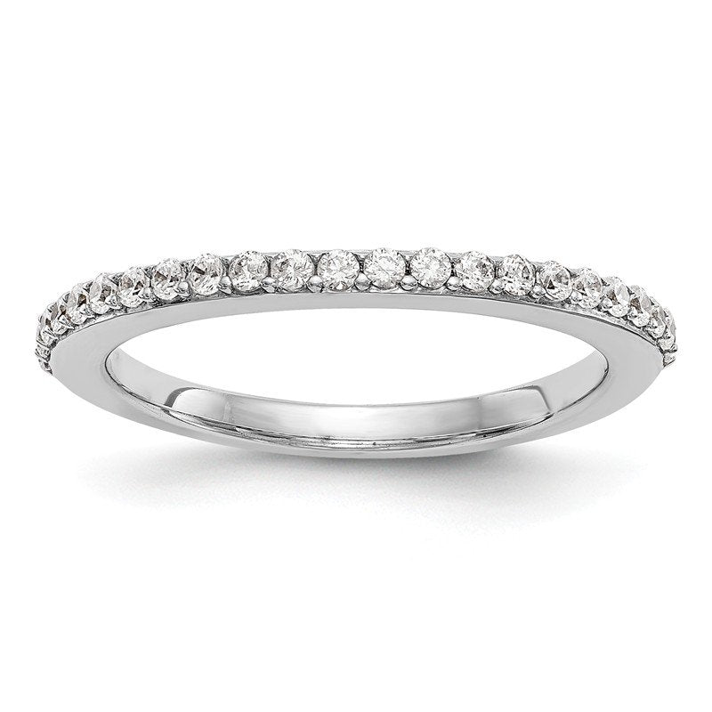 14K White Gold 1/4 carat Lab Grown Diamond VS+ F+ Complete Wedding Band