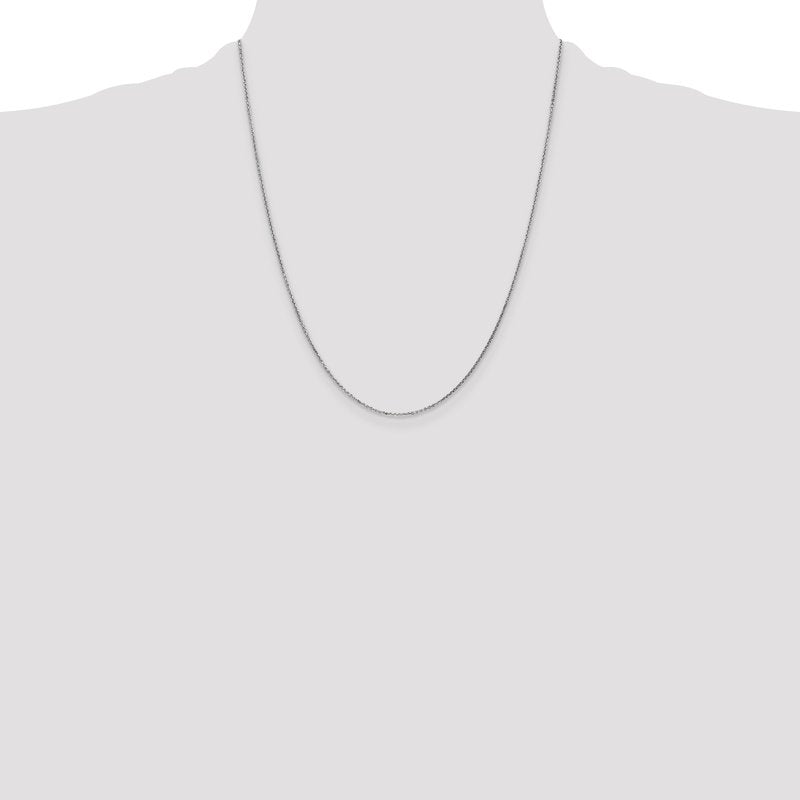 14K White Gold 14 inch .95mm Diamond-cut Cable with Lobster Clasp Chain