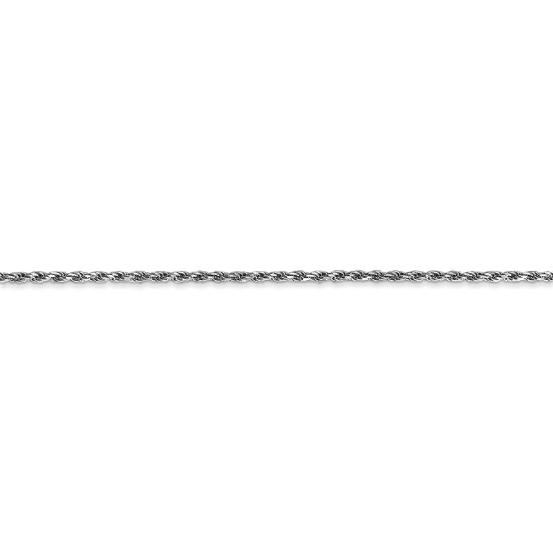 14K White Gold 14 inch 1.3mm Diamond-cut Machine Made Rope with Lobster Clasp Chain Chain
