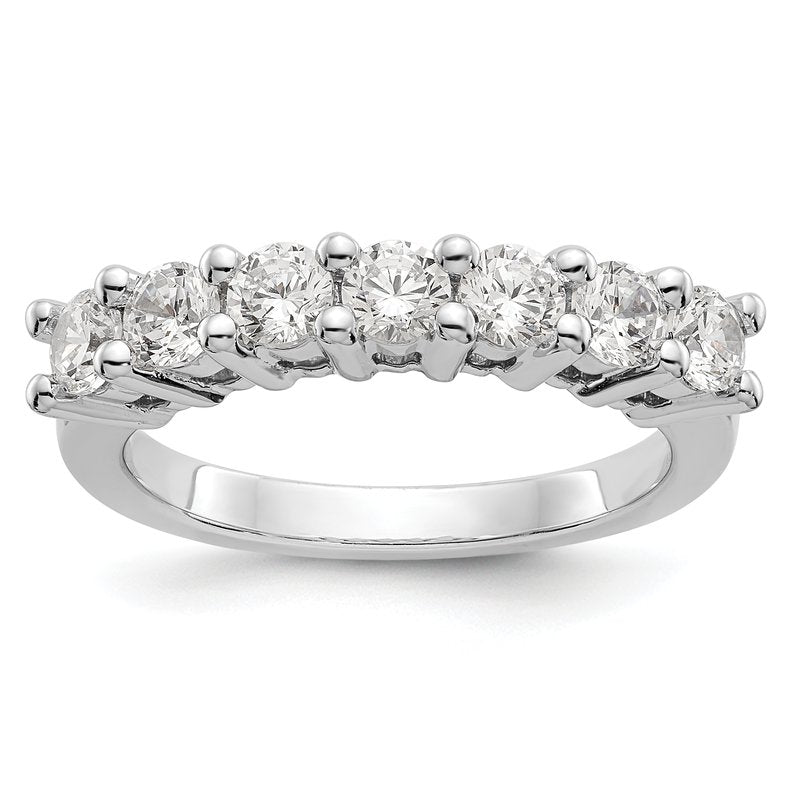 14K White Gold 3/4 carat Lab Grown Diamond VS/SI  D E F  7 Stone Band