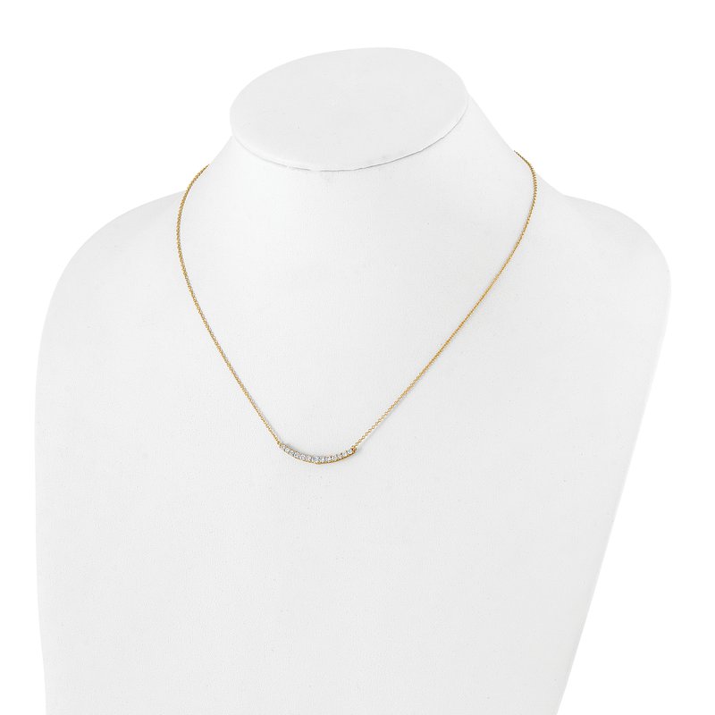 14K Rose Gold 1/2 carat Lab Grown Diamond VS+ F+ 18 in Complete Fashion Bar Necklace