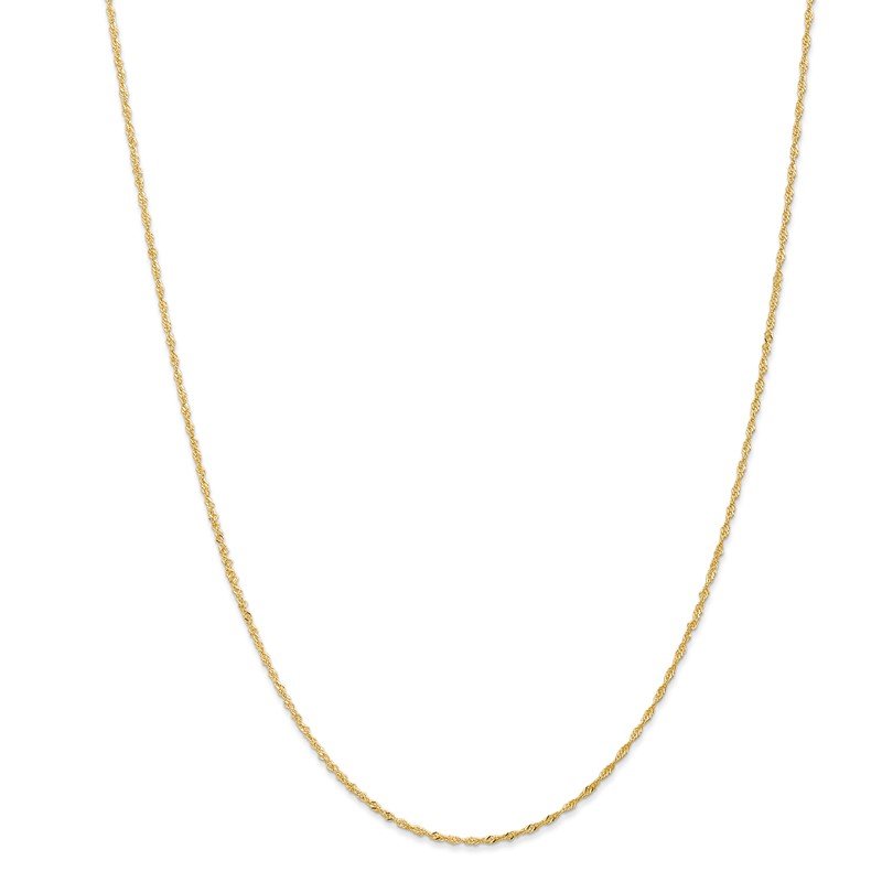 14K 14 inch 1.10mm Singapore with Spring Ring Clasp Chain