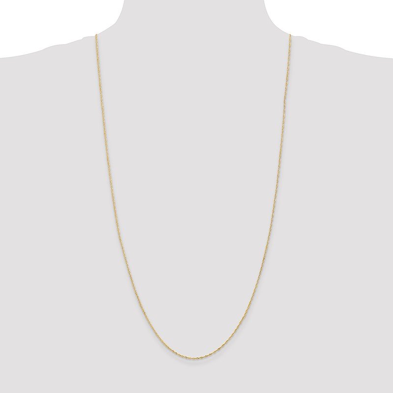 14K 14 inch 1.10mm Singapore with Spring Ring Clasp Chain