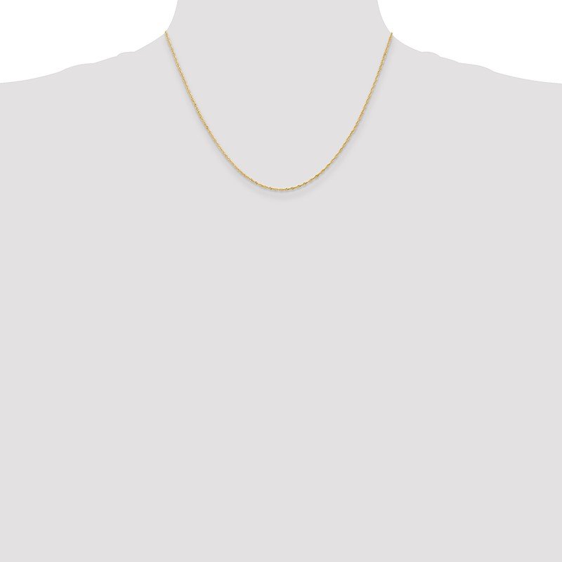 14K 14 inch 1.10mm Singapore with Spring Ring Clasp Chain