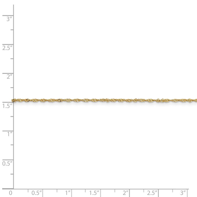 14K 14 inch 1.10mm Singapore with Spring Ring Clasp Chain